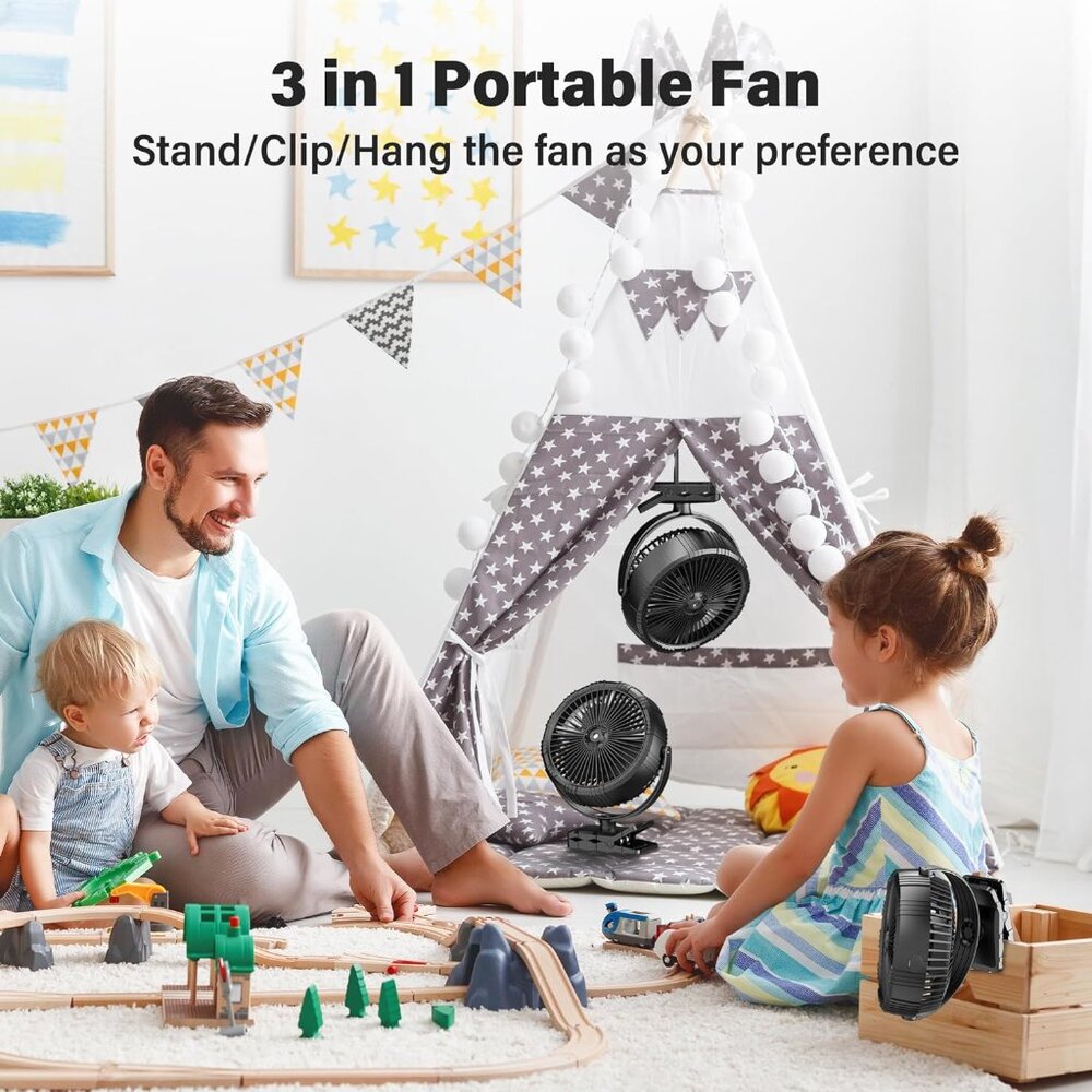 Misting Fan Rechargeable 10000mAh Battery, 8-inch Mister Fan with Clip– … - Picture 10 of 10